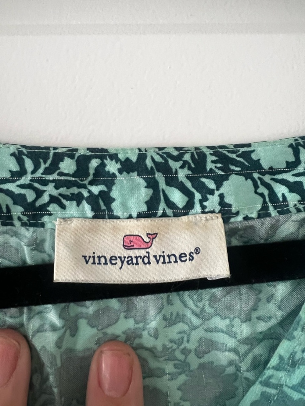 Vineyard Vines Seafoam Green Floral Button-Front Tunic - Picture 2 of 4